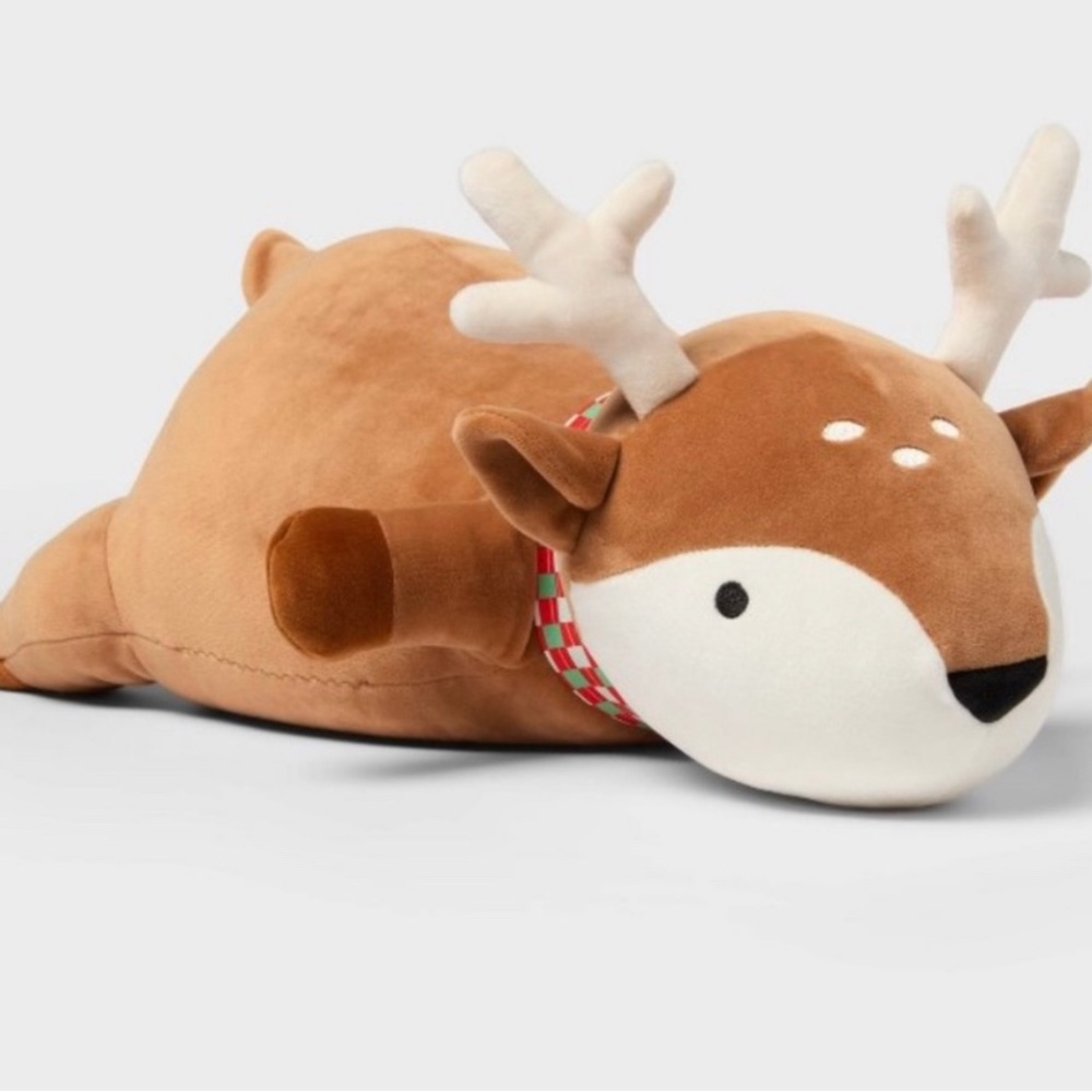 Pillowfort Brown and White Weighted Plush Deer